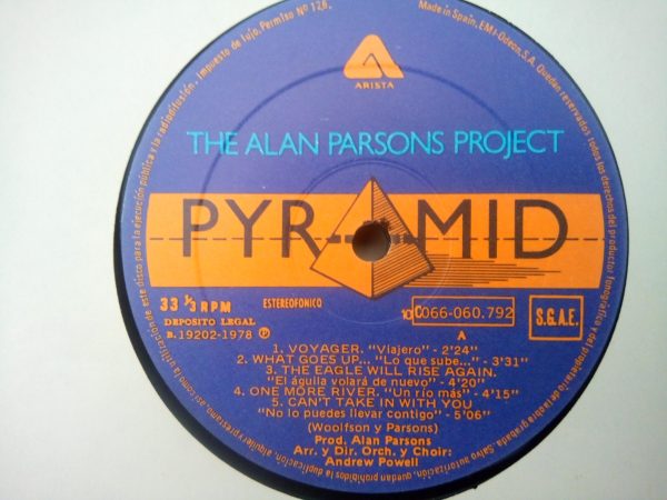 The Alan Parsons Project: Pyramid, The Alan Parsons Project, Pop Rock; Rock Progresivo, Art Rock, tienda de vinilos, venta vinilos de rock