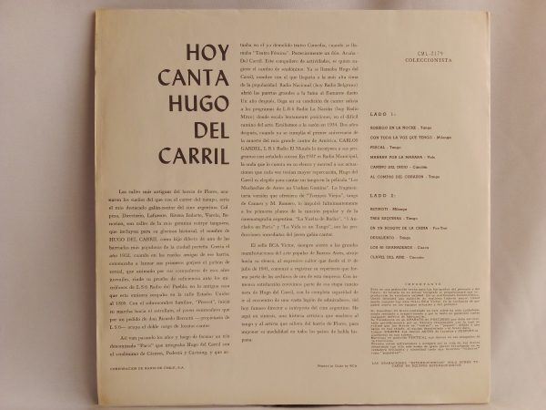 Hugo Del Carril: Hugo Del Carril, Tango, venta vinilos de Tango, Tienda de vinilos, vinilos Ñuñoa - Santiago, venta online discos de vinilo
