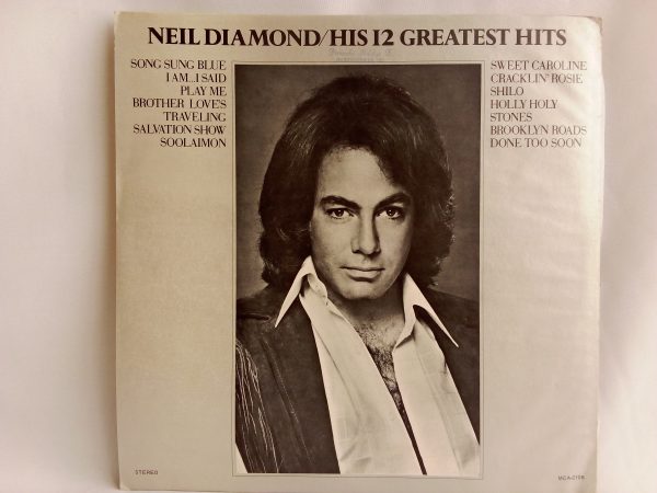 Neil Diamond: His 12 Greatest Hits, Neil Diamond, venta vinilo de Neil Diamond, Tienda de vinilos online, venta vinilos Chile, Tienda de vinilos Santiago, Pop-Rock, balada en inglés, venta vinilos de Pop-Rock