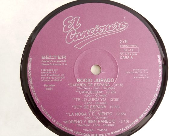 Rocío Jurado: El Cancionero, Rocío Jurado, venta vinilos de Rocío Jurado,, flamenco, discos de vinilos de flamenco, Tienda discos de vinilo, venta vinilos online, vinilos Ñuñoa - Santiago