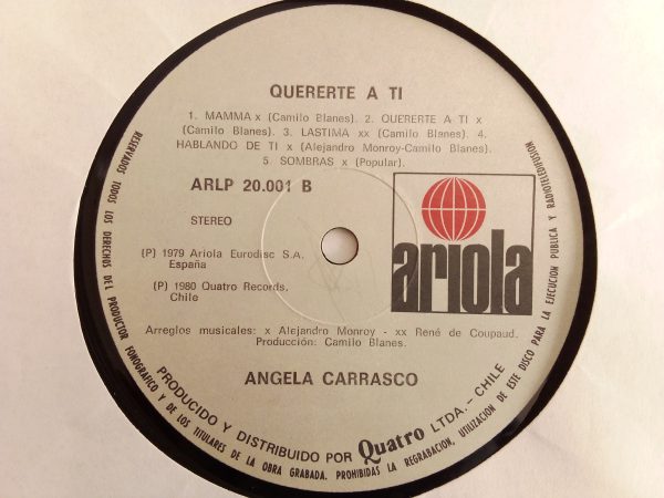 Angela Carrasco: Quererte A Ti, Angela Carrasco, venta vinilo Angela Carrasco, Tienda de vinilos Santiago, vinilos Chile, vinilos baratos