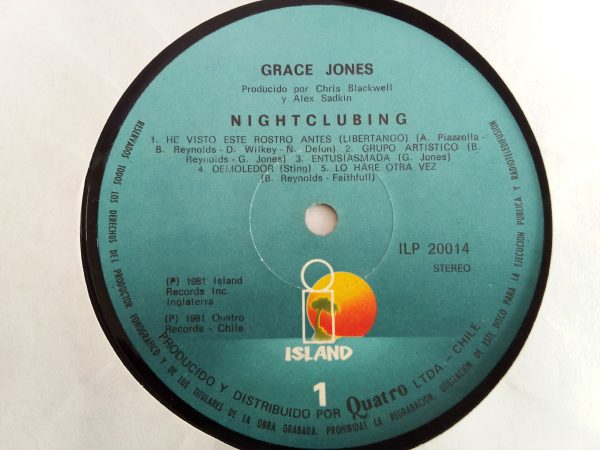 Grace Jones: Nightclubbing, Grace Jones, vinilos de Grace Jones, Dub, New Wave, Reggae, Funk, venta vinilos de pop-rock, vinilos originales, vinilos baratos