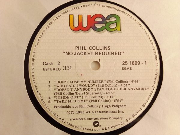 Phil Collins: No Jacket Required, Phil Collins, vinilos de Phil Collins, Pop-Rock, vinilos de Pop-Rock, venta online vinilos de Pop-Rock, tienda discos Pop-Rock, vinilos Pop-Rock, Chile, Tienda vinilos Ñuñoa - Santiago