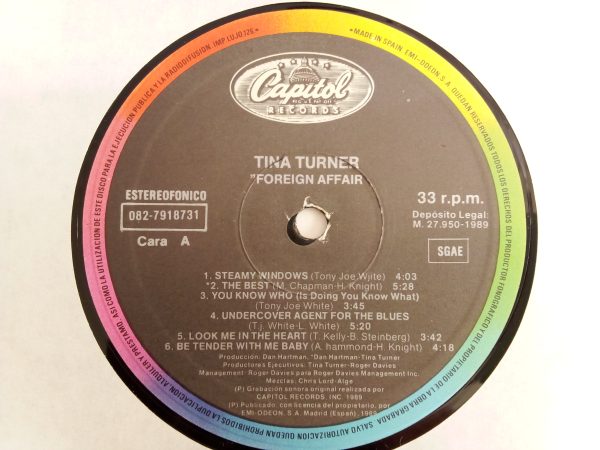 Tina Turner: Foreign Affair, Tina Turner, venta vinilo Tina Turner, Pop Rock, Soul, R&B, vinilos de Pop Rock, vinilos de Soul, vinilos de R&B, Tienda de vinilos Chile, venta online vinilos Santiago