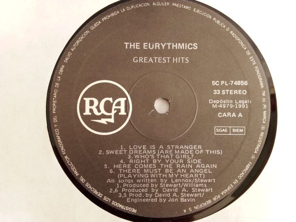 Eurythmics: Greatest Hits, Eurythmics, Synth-pop, discos de vinilo Synth-pop, venta vinilos de Synth-pop, venta vinilos Eurythmics, Tienda de vinilos Chile, venta online vinilos Santiago
