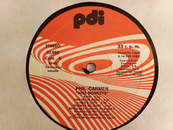 Phil Carmen: Wise Monkeys, Phil Carmen, vinilos de Phil Carmen, Pop Rock, Synth-pop, discos de vinilo Pop Rock, vinilos de Synth-pop, tienda de vinilos Chile, vinilos baratos, vinilos Santiago Chile