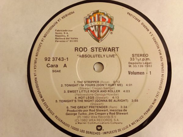 Rod Stewart: Absolutely Live, Rod Stewart, vinilos de Rod Stewart, Soft Rock, Pop Rock, Rock Clásico, vinilos de Soft Rock, vinilos de Pop Rock, vinilos de Rock Clásico, venta vinilos de rock, vinilos santiago