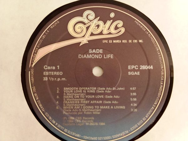 Sade: Diamond Life, Sade, venta vinilos de Sade, Soul, Funk, venta vinilos de Soul, discos de vinilo Funk, Tienda de vinilos, vinilos baratos, vinilos de época, venta online vinilos