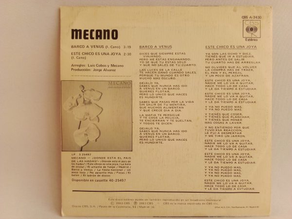 Mecano: Barco A Venus, Mecano, discos de vinilo de Mecano, Pop español, Synth-pop, vinilos de Pop español, discos de vinilo Synth-pop, vinilos de Synth-pop, vinilos singles. vinilos Chile