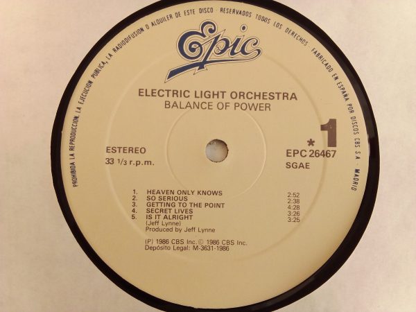 Electric Light Orchestra: Balance Of Power, Electric Light Orchestra, ELO, vinilos de ELO, Rock Sinfónico, vinilos de Rock Chile, vinilos Chile, Vinilos Santiago