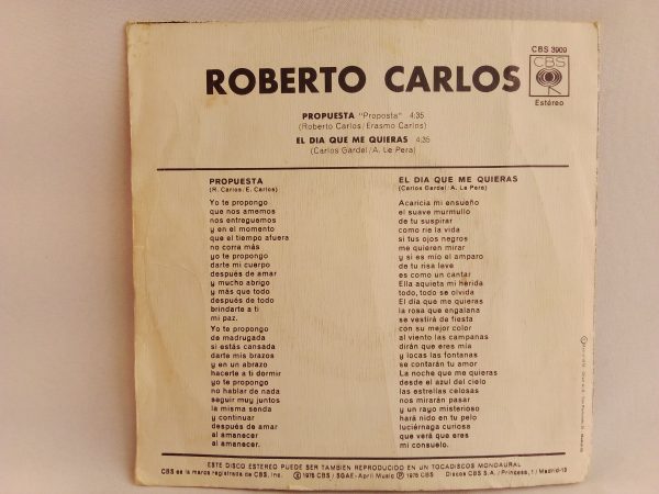 Roberto Carlos: Propuesta, Roberto Carlos, venta vinilos Roberto Carlos, Tienda de vinilos Santiago, vinilos Santiago de Chile, vinilos Chile, Vinilos Providencia Santiago, Vinilos en Oferta