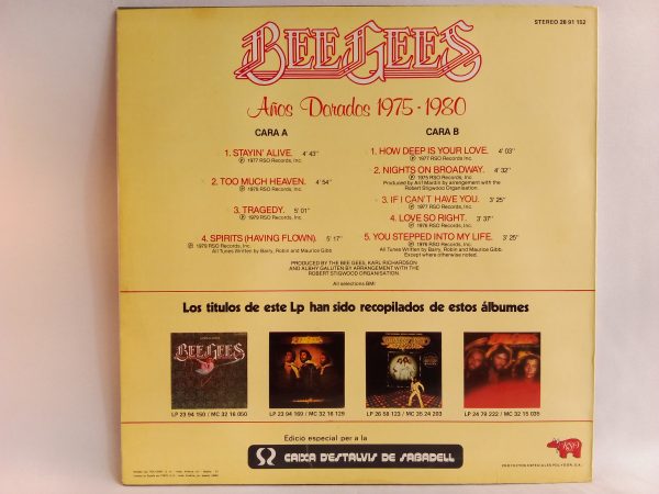Bee Gees: Años Dorados 1975-1980, Bee Gees, vinilos de Bee Gees, vinilos Chile, Pop Rock, Disco, vinilos de Disco, Vinilos Providencia Santiago, Vinilos en Santiago, vinilos online