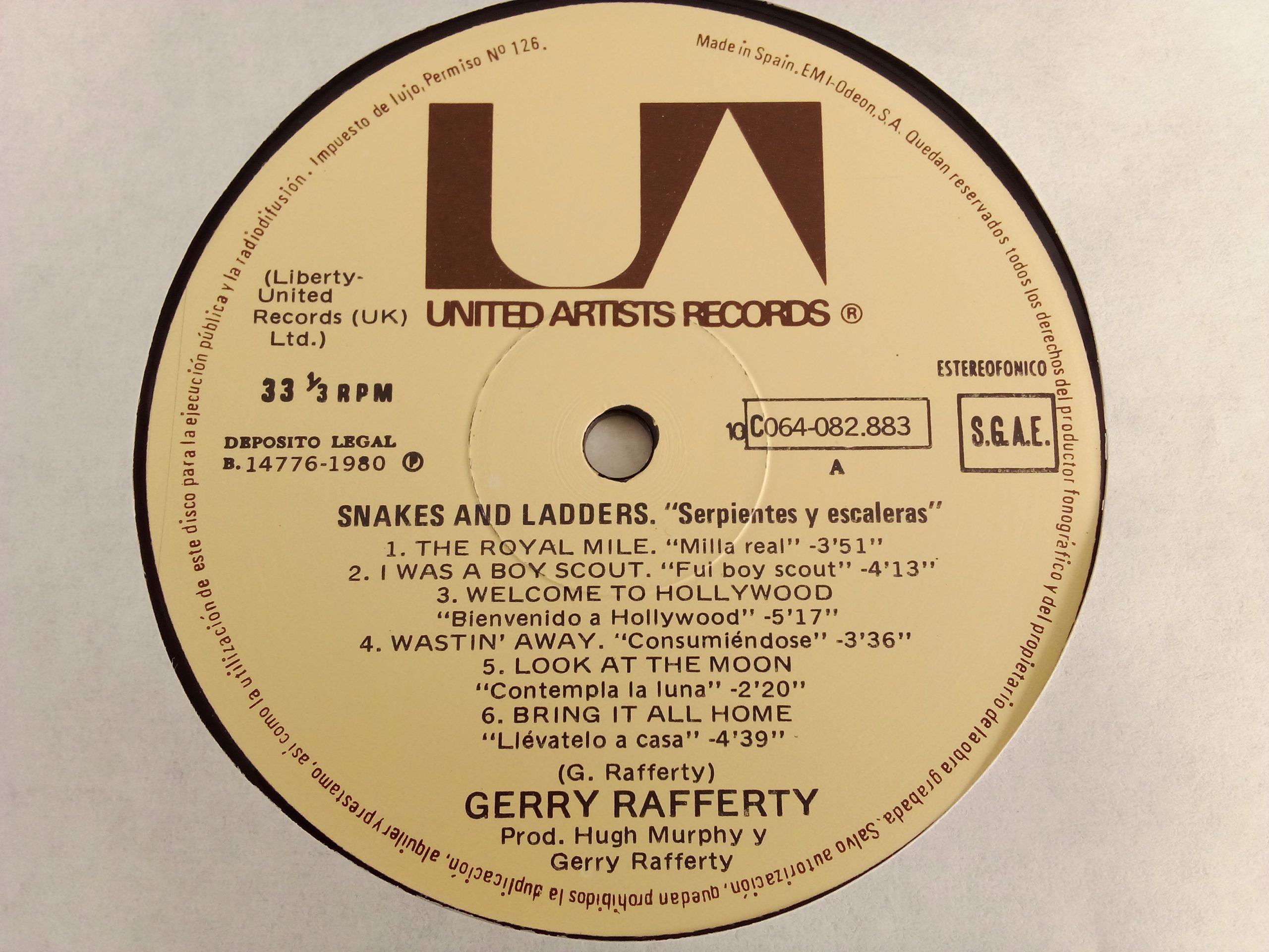 Vinilos Chile -- Gerry Rafferty: Snakes And Ladders, Gerry Rafferty, vinilos de Gerry Rafferty, Pop Rock, vinilos de Pop Rock, Tienda de vinilos Chile, vinilos baratos