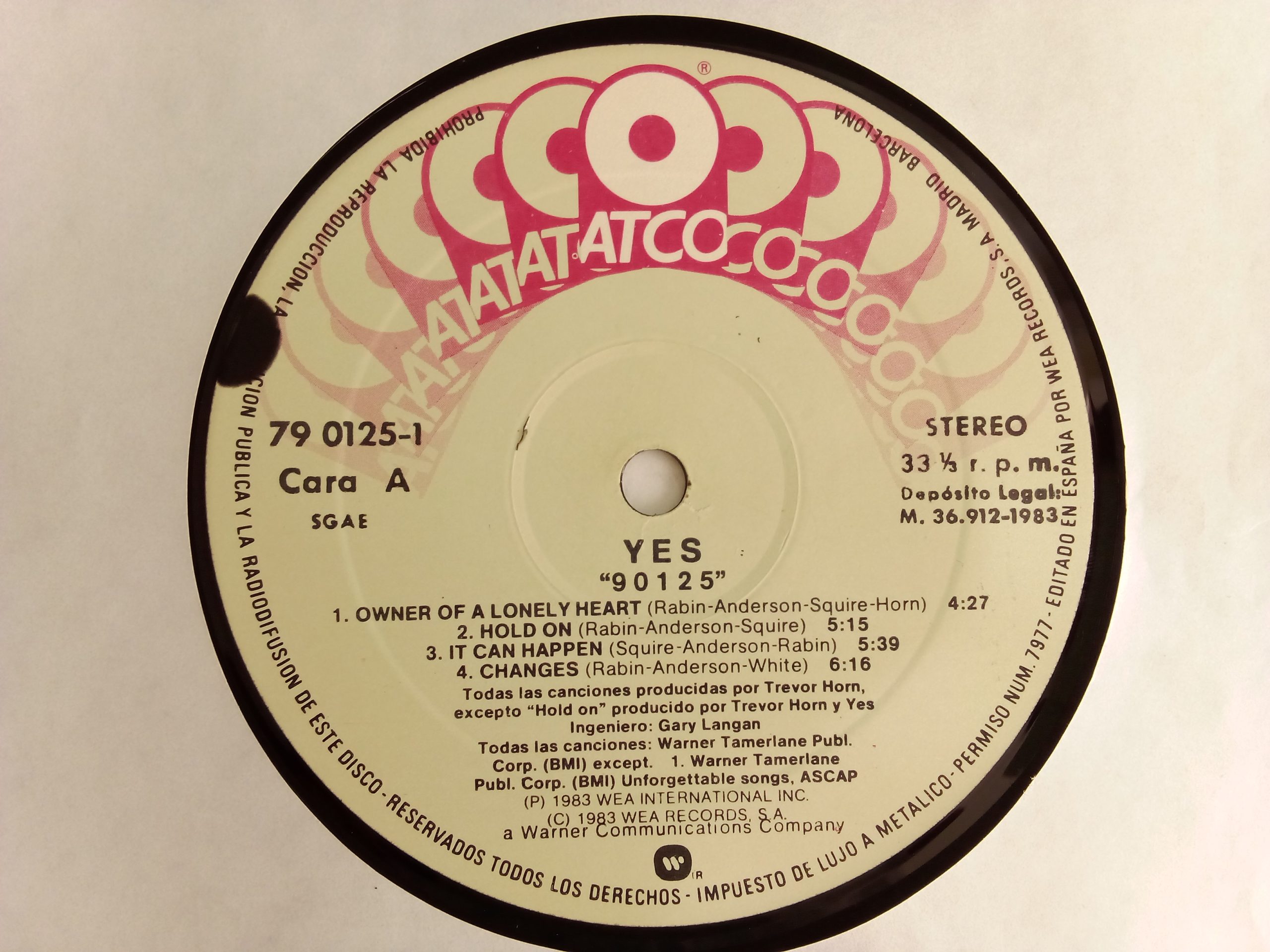 Yes: 90125, Yes, vinilos de Yes, Pop Rock, vinilos de Pop Rock Chile, venta online vinilos vinilos de Pop Rock, vinilos de Pop Rock baratos, vinilos de época