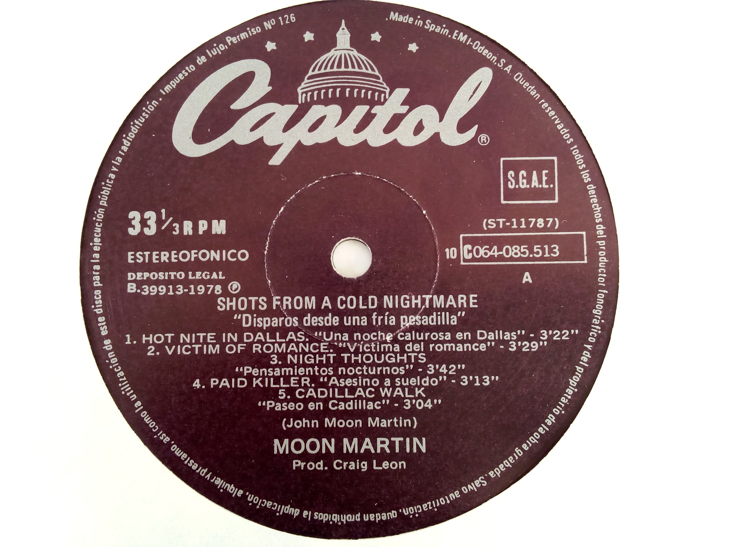 Moon Martin: Shots From A Cold Nightmare, Moon Martin, vinilos de Moon Martin, Vinilos de Rock en Chile, Venta vinilos online Rock, tienda online vinilos, vinilos Chile