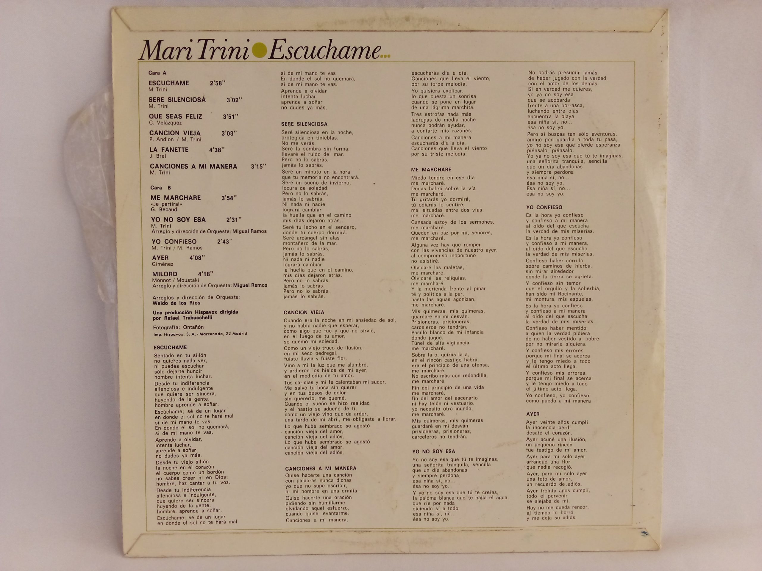 Mari Trini: Escuchame..., Mari Trini, Música Popular en Español, Balada en español, vinilos de la Canción en español, Vinilos Santiago, Vinilos usados Chile, Venta de Vinilos Online, vinilos discos baratos, vinilos baratos Santiago