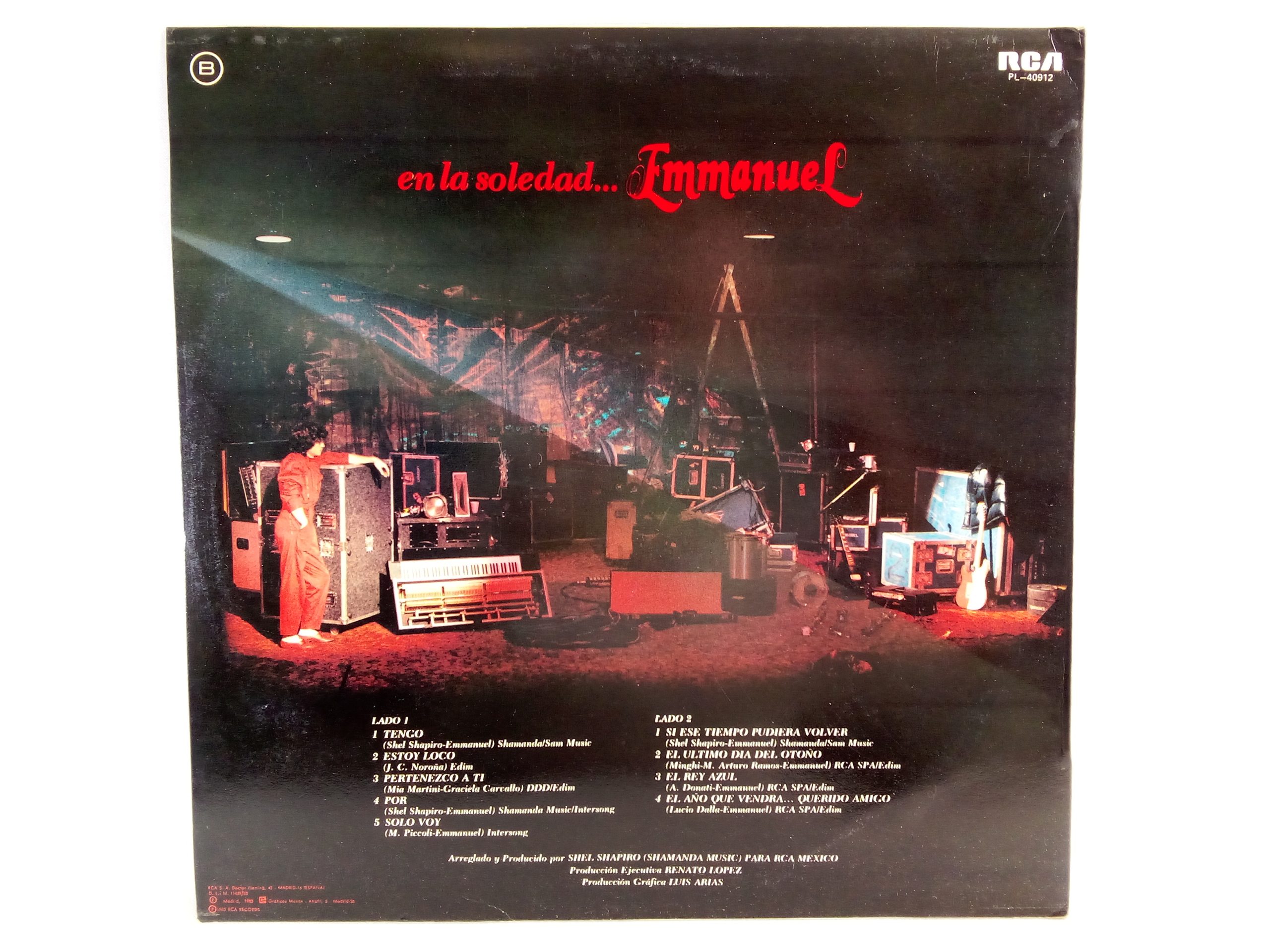 Vinilos Promocionales :: Emmanuel: ... En La Soledad, Emmanuel, vinilos de Emmanuel, Música Popular Latinoamericana, vinilos latinos, canción popular en español, cantantes Mexicanos, vinilos de época, vinilos Santiago Chile