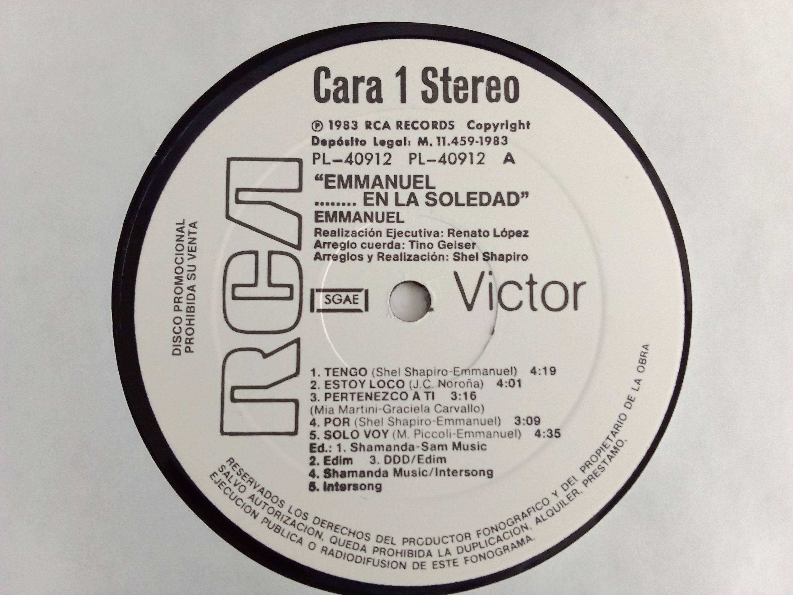Vinilos Promocionales :: Emmanuel: ... En La Soledad, Emmanuel, vinilos de Emmanuel, Música Popular Latinoamericana, vinilos latinos, canción popular en español, cantantes Mexicanos, vinilos de época, vinilos Santiago Chile