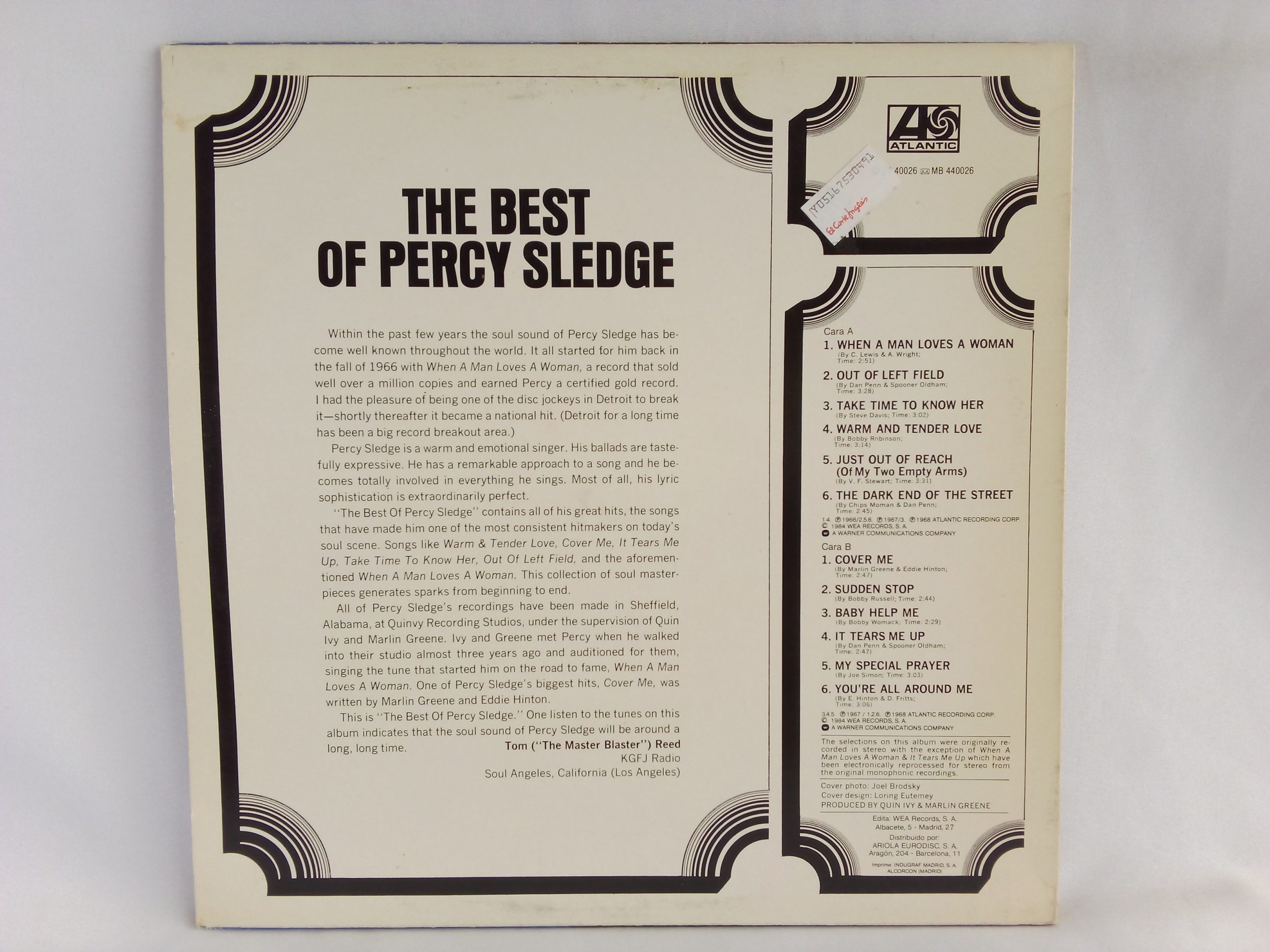 Percy Sledge: The Best Of Percy Sledge, Percy Sledge, vinilos de Percy Sledge, vinilos recopilatorios, discos de vinilo The Best Of, Vinilos Providencia ,Vinilos Santiago ,Vinilos usados Chile, vinilos de Soul, Soul, vinilos baratos