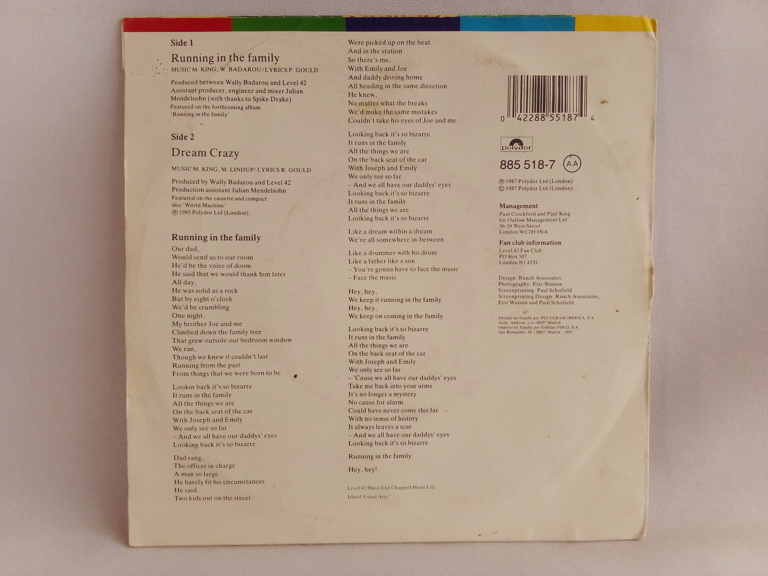 Level 42: Running In The Family, Level 42, vinilos de Level 42, Synth-pop, Venta de vinilos online, Vinilos discos baratos, Vinilos Providencia, Vinilos Santiago, Vinilos usados Chile