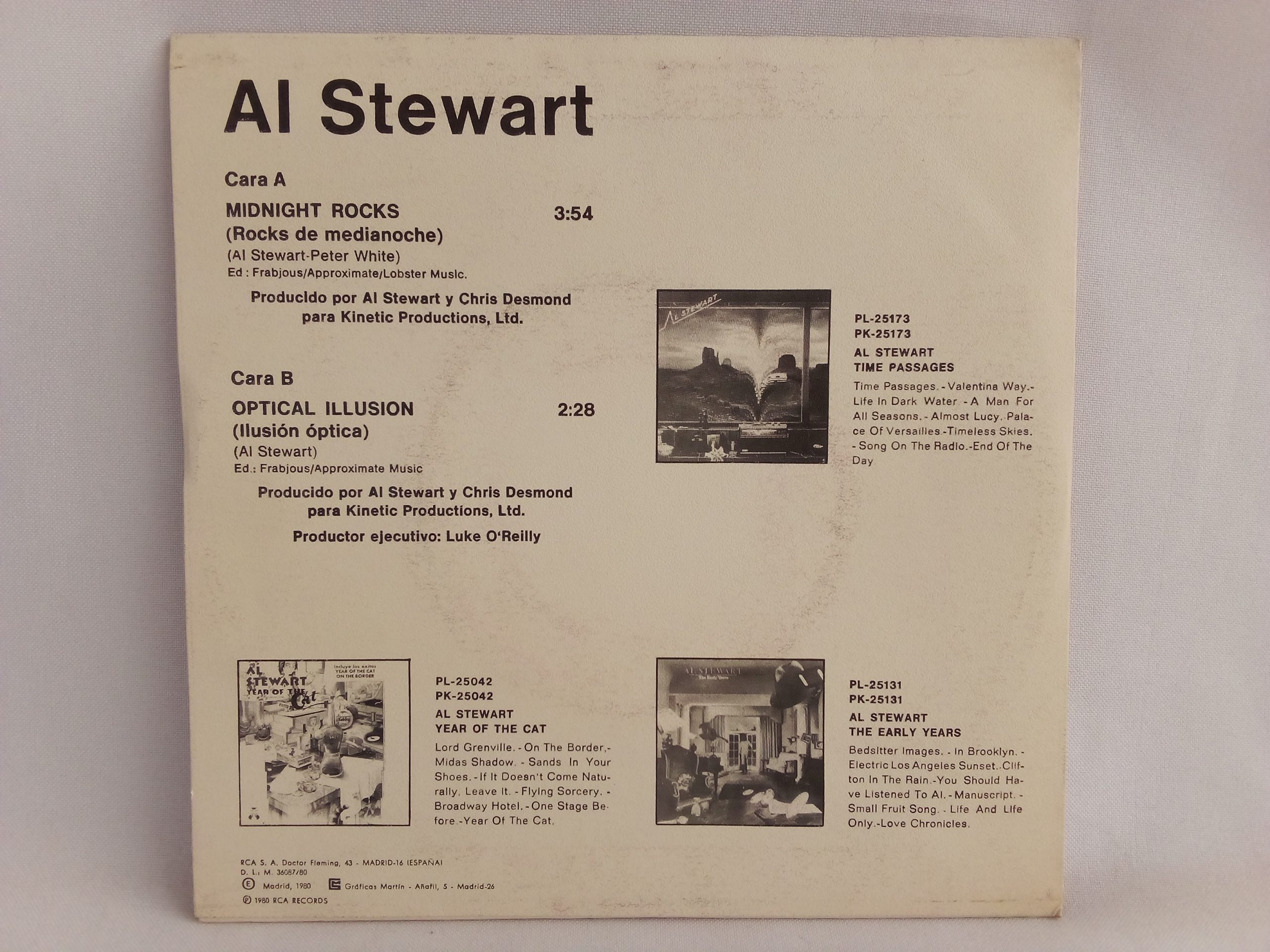 Al Stewart: Midnight Rocks - Rocks De Medianoche, Al Stewart, Pop-Rock, vinilos de Pop-Rock en oferta, vinilos de época, Venta de vinilos online, Vinilos discos baratos, Vinilos Providencia