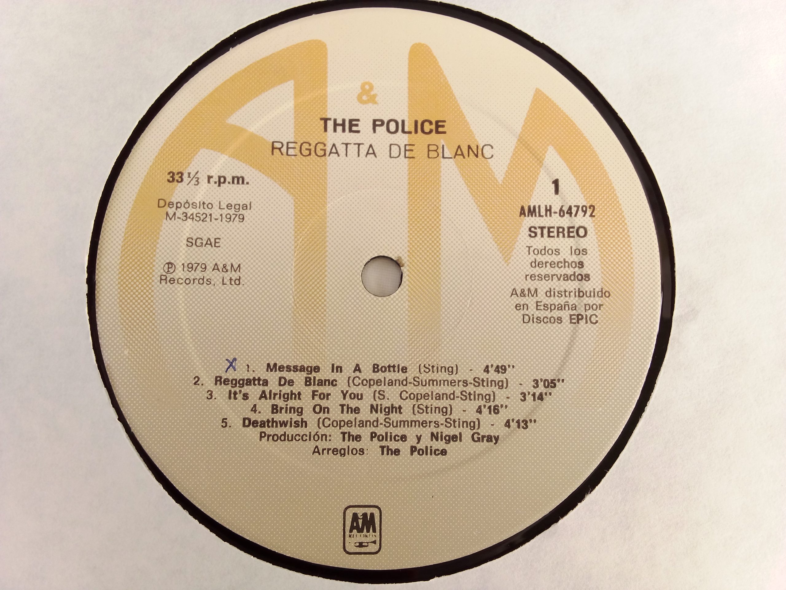 Venta vinilos de Rock, The Police: Reggatta De Blanc, The Police, vinilos de The Police, Rock Alternativo, Pop Rock, Vinilos de Rock Chile, Venta vinilos online, vinilos Santiago