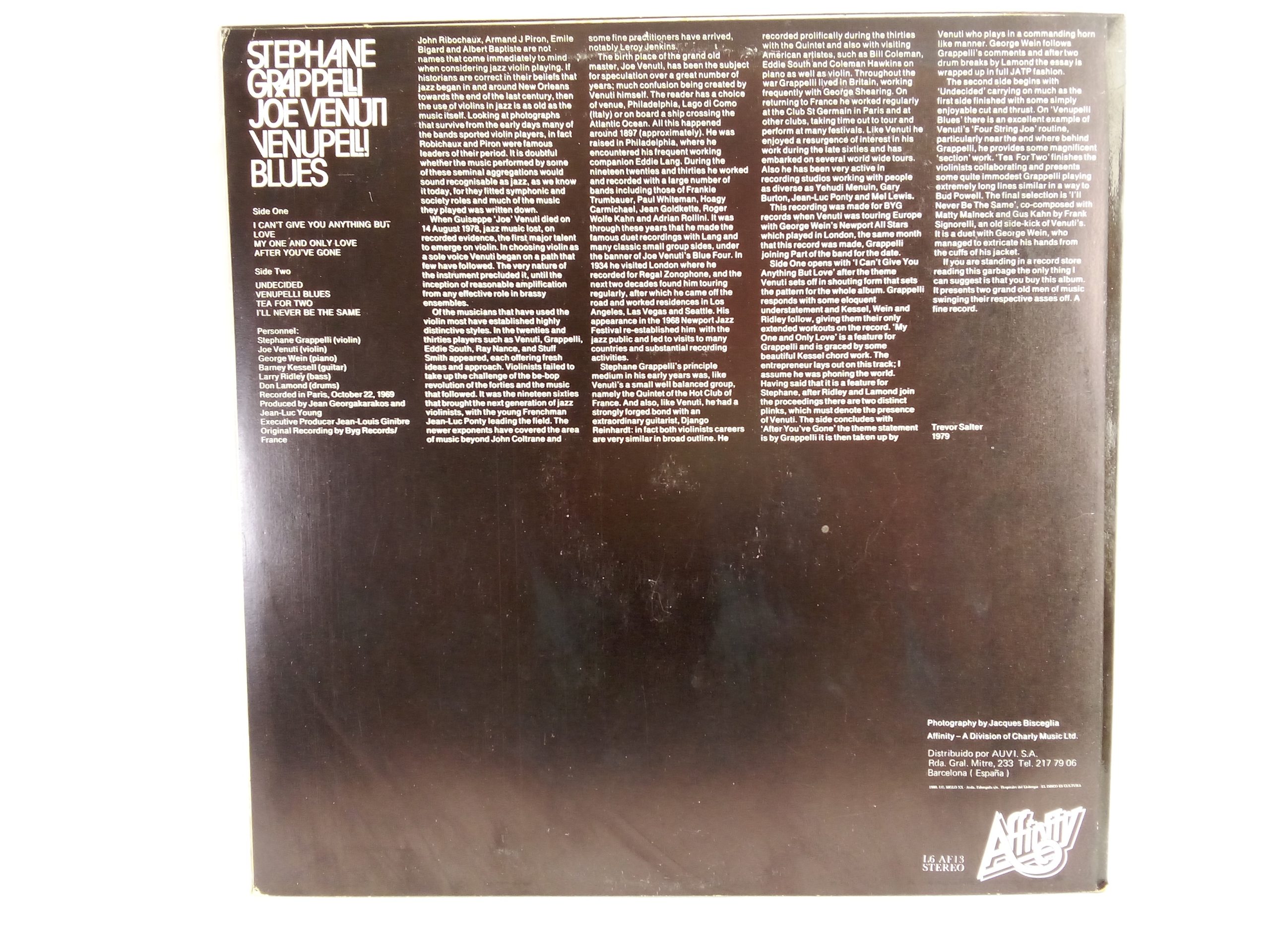 Venta Vinilos de Jazz, Stephane Grappelli / Joe Venuti: Venupelli Blues, Stephane Grappelli. Joe Venuti, Jazz, Tienda vinilos Chile, Venta Online Vinilos