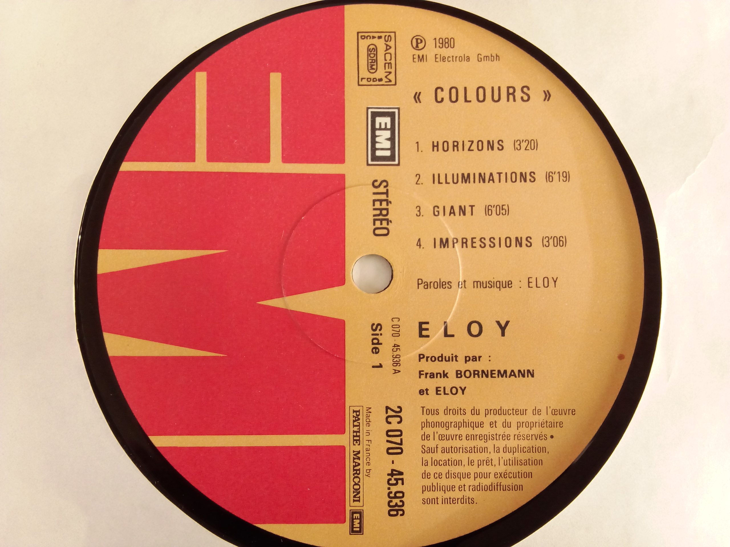 Vinilos de Rock, Eloy: Colours, Eloy, Krautrock, Rock Progresivo, Vinilos de época, venta vinilos Chile, venta online de vinilos