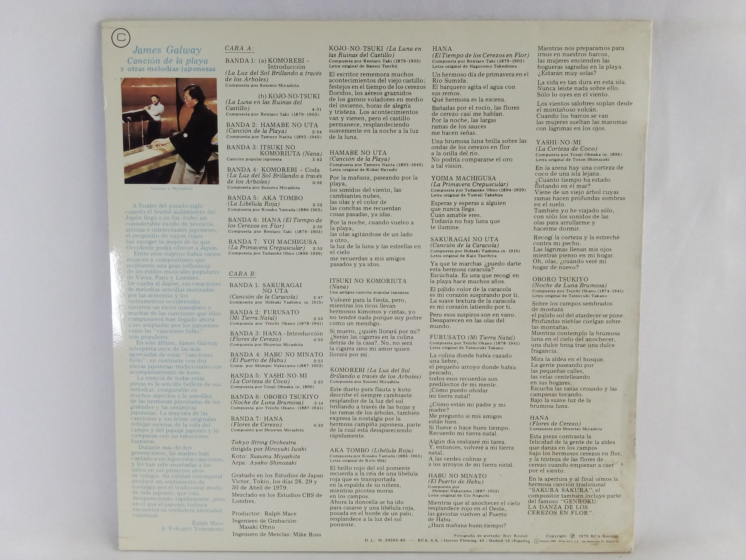 Vinilos en Oferta, James Galway: Canción De La Playa y Otras Melodías Japonesas, James Galway, vinilos Baratos, Tienda de vinilos online, venta vinilos online, vinilos en Ñuñoa, vinilos música clásica