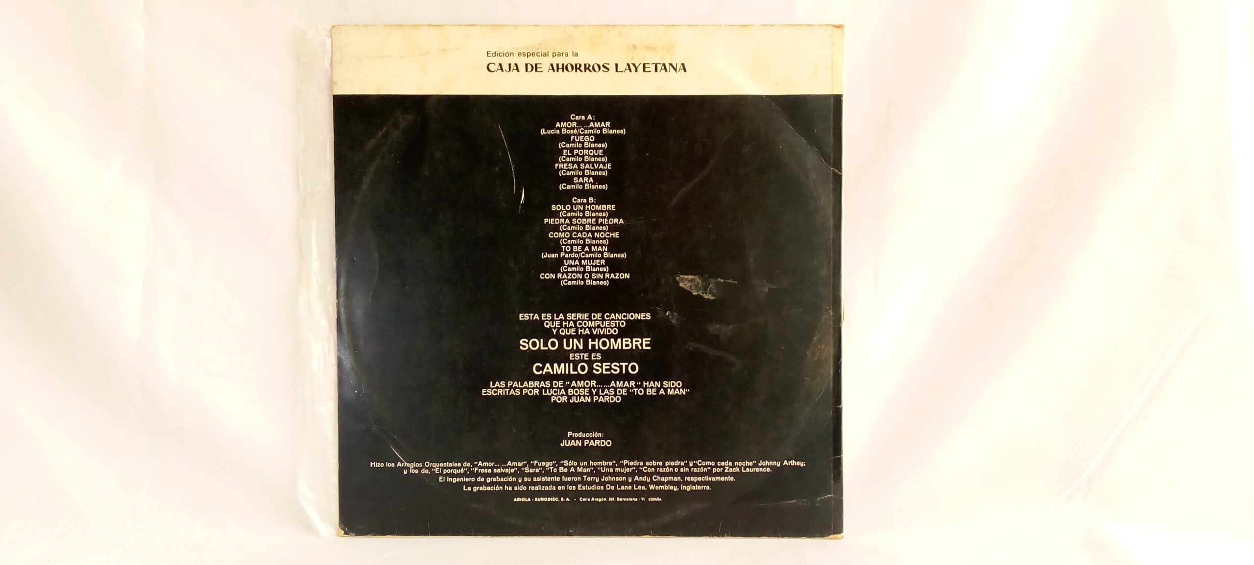 Venta de vinilos Canción española, Camilo Sesto: Sólo Un Hombre, Camilo Sesto, Música Popular en español, Canción española, Balada en español, vinilos en Chuile, Tienda de vinilos en Ñuñoa